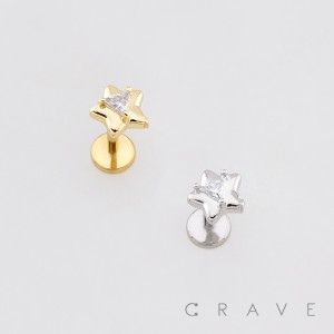 STAR WITH TRIANGLE CZ 316L SURGICAL STEEL LABRET SET